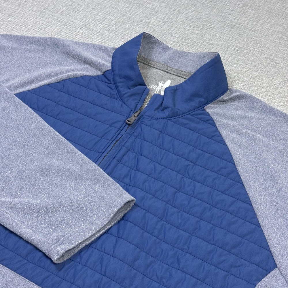 Johnnie-O Quilted 1/4 Zip Golf Pullover Mens XL Blue Insulated Mock Neck